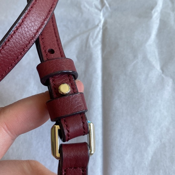 Cole Haan Camlin Logo Mini Crossbody Burgundy Red Leather - Picture 4 of 16